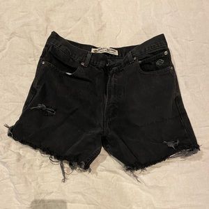 Vintage Harley-Davidson cut-off jean shorts